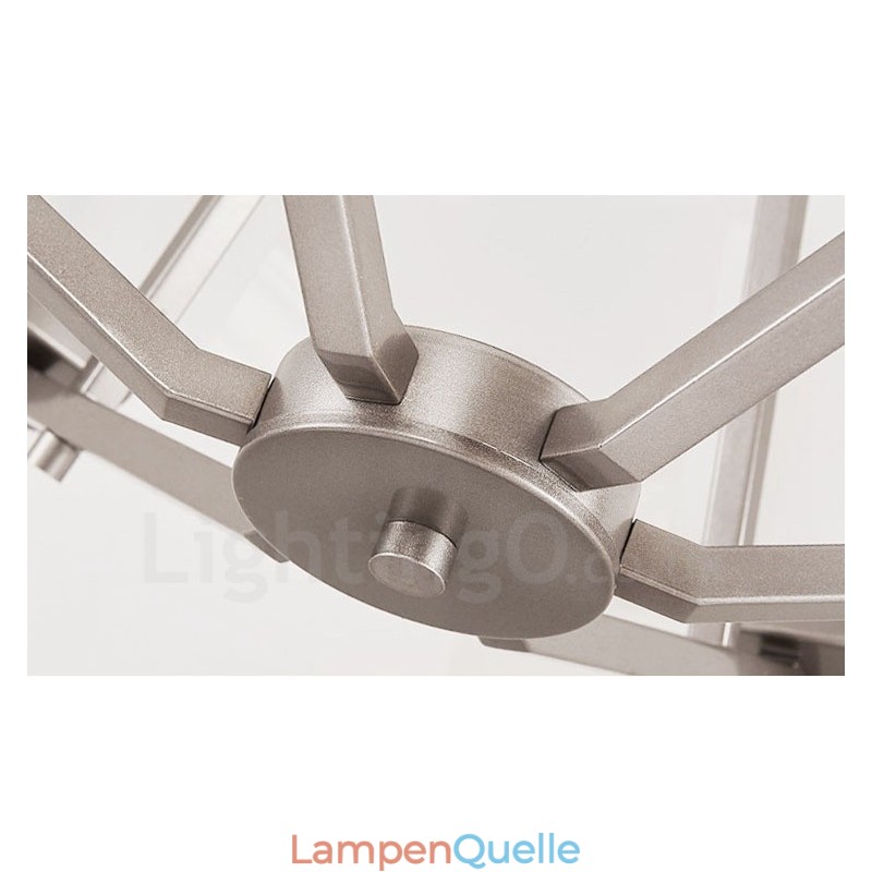 6 Lichter Chrom Pendelleuchte Indoor Modern Kronleuchter Home Hängende Beleuchtung Lampen Leuchten mit Glasschirmen