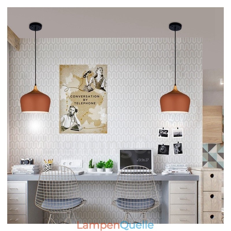 1 Licht Moderne zeitgenössische Pendelleuchte Hängelampe mit weiß rot blau Schatten