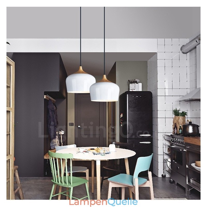 1 Licht Moderne zeitgenössische Pendelleuchte Hängelampe mit weiß rot blau Schatten