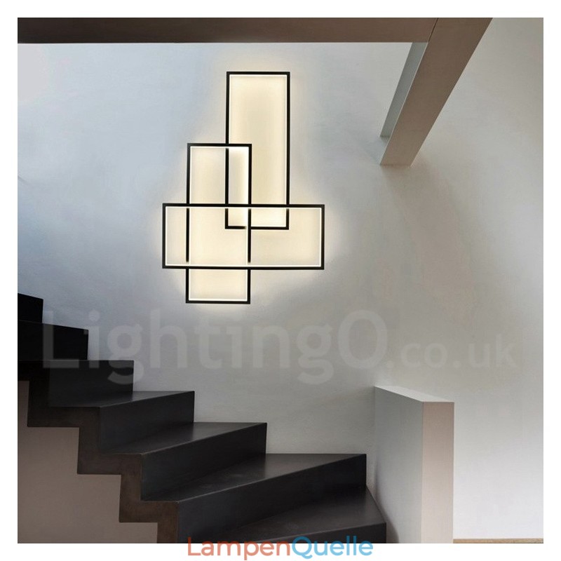 Moderne Deckenleuchte mit zeitgenössischer Aluminium-Malerei, bündige Wandleuchte mit Fernbedienungsdimmer für Wohnzimmer, Schlafzimmer