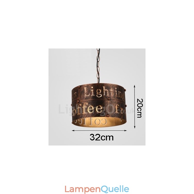 1 Licht Retro Vintage Pendelleuchte Cafe House Pendelleuchte