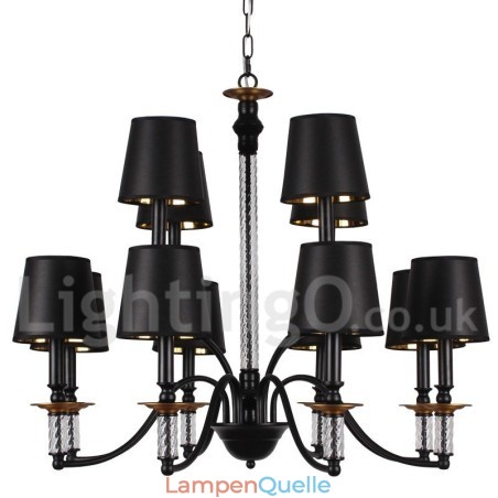 12 Lichter Rustikaler Retro Schwarzer 2-stufiger Großer Kronleuchter Kerzenstil Kronleuchter 12 Lichter Rustikaler Retro Schwarzer 2-stufiger Großer Kronleuchter Kerzenstil Kronleuchter