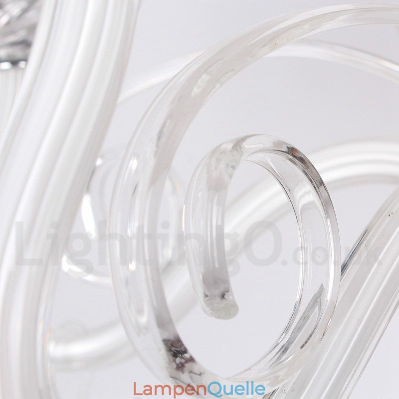 8-flammiger, weißer, moderner Kronleuchter im Kerzenstil aus K9-Kristallen