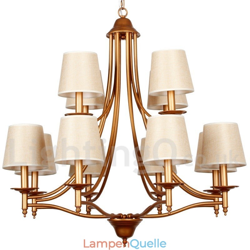 Kronleuchter im rustikalen Retro-Stil im mediterranen Stil mit 12 Lichtern und Kerzenlicht