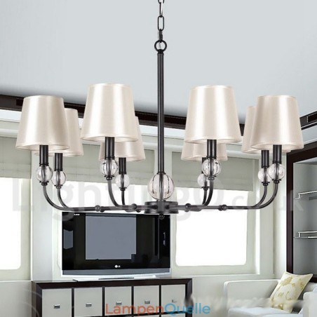 Kronleuchter im modernen, rustikalen Retro-Stil mit 8 Lichtern, Schwarz Kronleuchter im modernen, rustikalen Retro-Stil mit 8 Lichtern, Schwarz