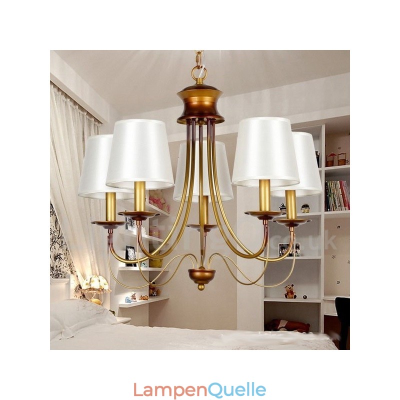 Kronleuchter im rustikalen mediterranen Stil mit 5 Lichtern, modern und zeitgenössisch, Kerzenstil