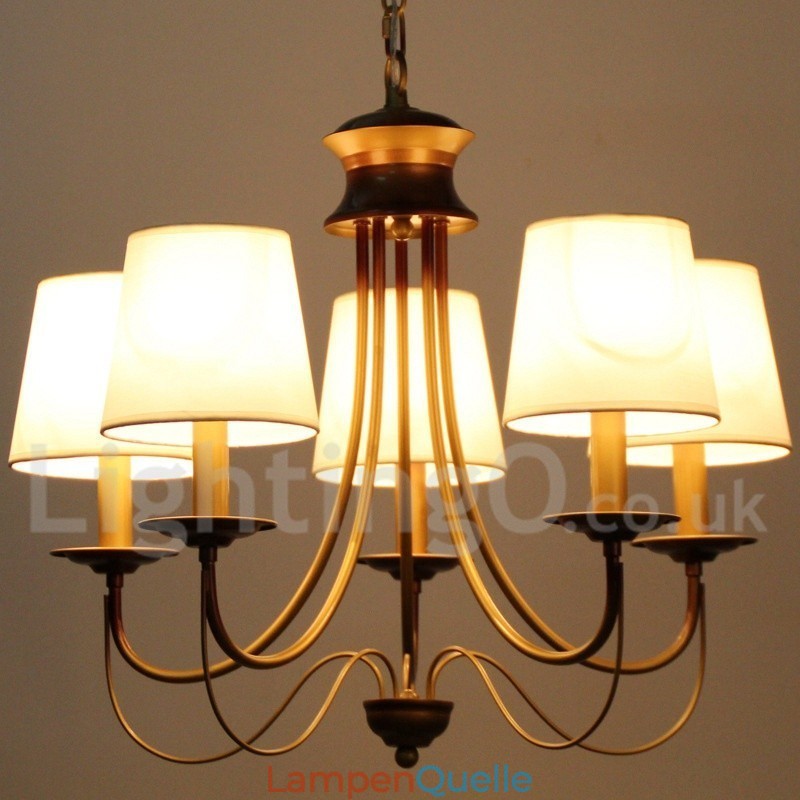 Kronleuchter im rustikalen mediterranen Stil mit 5 Lichtern, modern und zeitgenössisch, Kerzenstil