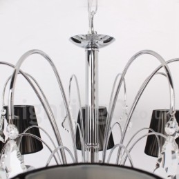 5-flammiger moderner Kronleuchter im Kerzenstil aus K9-Kristall