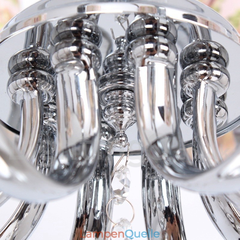 8-flammiger moderner Kronleuchter im Kerzenstil aus K9-Kristall