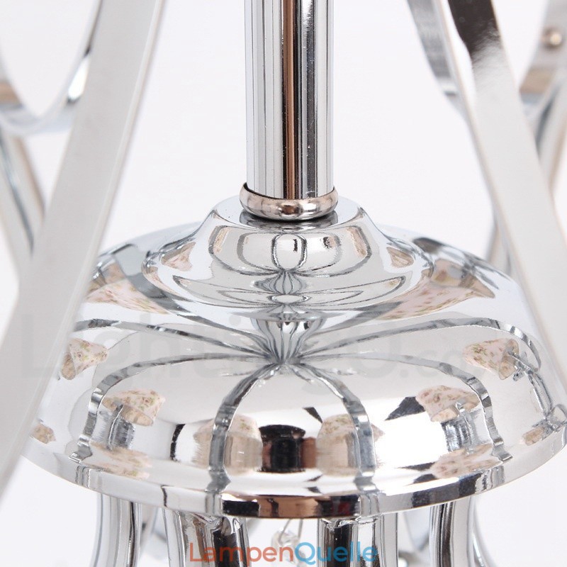 8-flammiger moderner Kronleuchter im Kerzenstil aus K9-Kristall