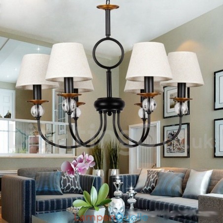 Kronleuchter im rustikalen Retro-Stil, schwarz, mediterraner Stil, moderner Kerzenstil, 6 Lichter Kronleuchter im rustikalen Retro-Stil, schwarz, mediterraner Stil, moderner Kerzenstil, 6 Lichter