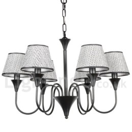 Kronleuchter im rustikalen, modernen und zeitgenössischen Retro-Stil mit schwarzer Kerze, 6 Lichter
