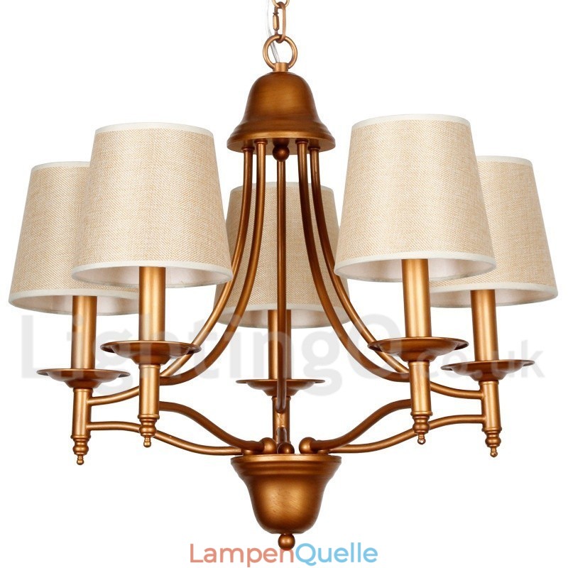 Kronleuchter im rustikalen Retro-Stil im mediterranen Stil mit 5 Lichtern und Kerzenständer