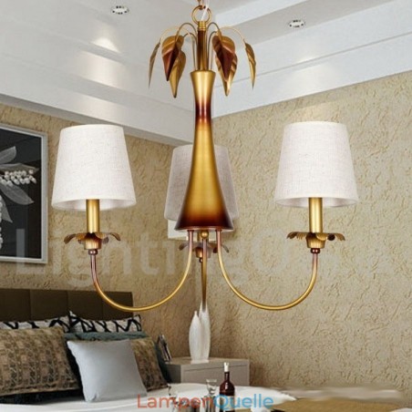 3-flammiger moderner Kronleuchter im zeitgenössischen rustikalen Kerzenstil