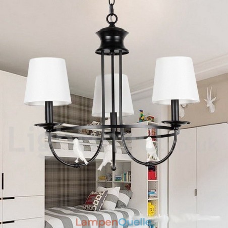 Kronleuchter im Retro-Stil, schwarz, mediterraner Stil, rustikal, modern, Kerzenstil, 3 Lichter Kronleuchter im Retro-Stil, schwarz, mediterraner Stil, rustikal, modern, Kerzenstil, 3 Lichter