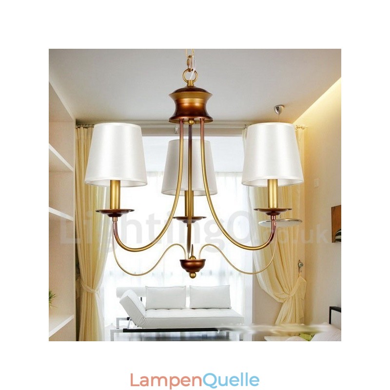 Kronleuchter im rustikalen mediterranen Stil mit 3 Lichtern, modern und zeitgenössisch, Kerzenstil