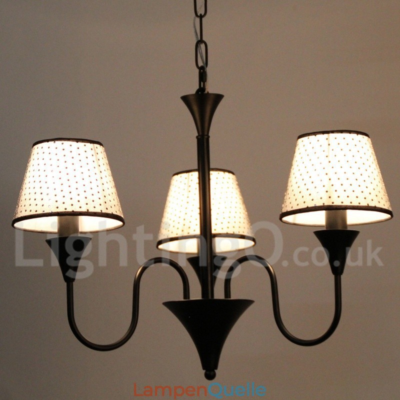 Kronleuchter im rustikalen, modernen und zeitgenössischen Retro-Stil mit schwarzer Kerze, 3 Lichter