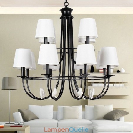 Kronleuchter im Retro-Stil, schwarz, mediterraner Stil, rustikal, modern, Kerzenstil, 12 Lichter Kronleuchter im Retro-Stil, schwarz, mediterraner Stil, rustikal, modern, Kerzenstil, 12 Lichter