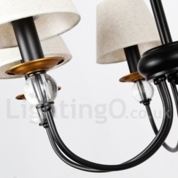 Kronleuchter im rustikalen Retro-Stil, schwarz, mediterraner Stil, moderner Kerzenstil, 3 Lichter