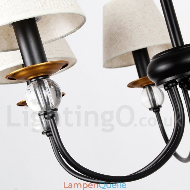 Kronleuchter im rustikalen Retro-Stil, schwarz, mediterraner Stil, moderner Kerzenstil, 3 Lichter