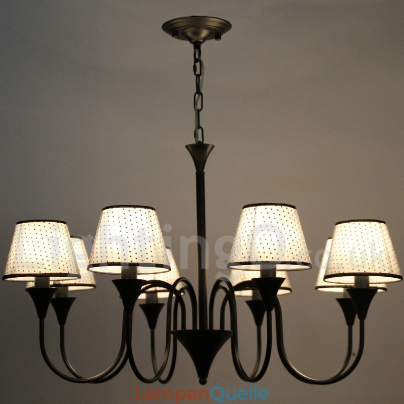 Kronleuchter im rustikalen, modernen und zeitgenössischen Retro-Stil mit schwarzer Kerze, 8 Lichter