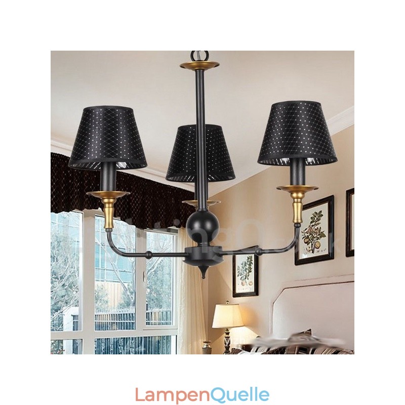 Kronleuchter im rustikalen Retro-Kerzenstil mit 3 Lichtern