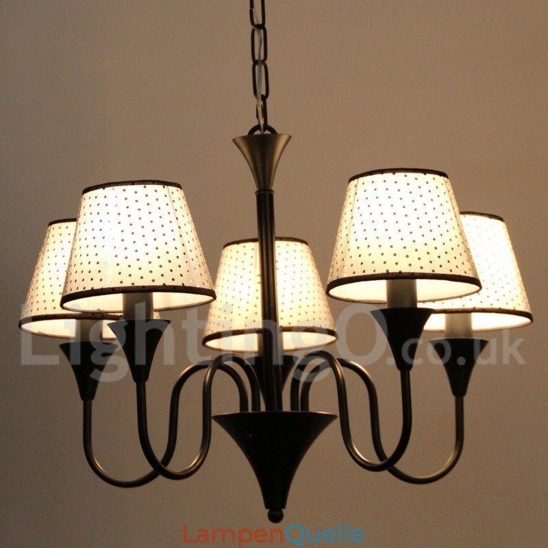 Kronleuchter im rustikalen, modernen und zeitgenössischen Retro-Stil mit schwarzer Kerze, 5 Lichter