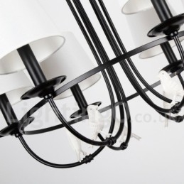 Kronleuchter im Retro-Stil, schwarz, mediterraner Stil, rustikal, modern, Kerzenstil, 5 Lichter