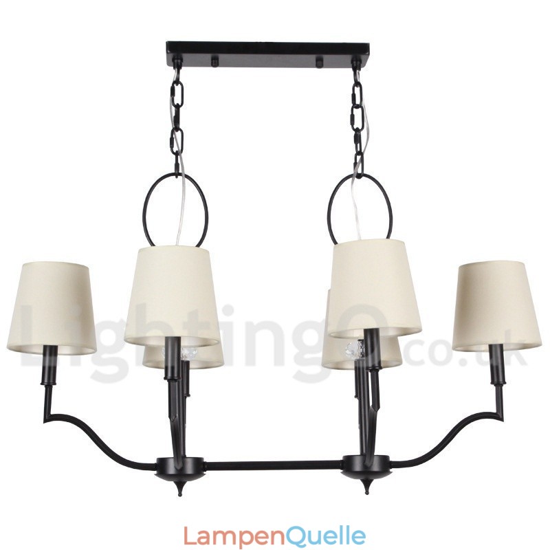 6-flammiger moderner Kronleuchter im zeitgenössischen Kerzenstil