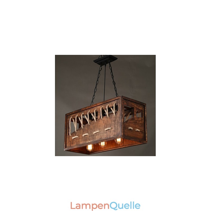 Minimalistischer Kronleuchter aus Holz