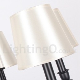 6-flammiger schwarzer Kronleuchter im modernen Retro-Kerzenstil