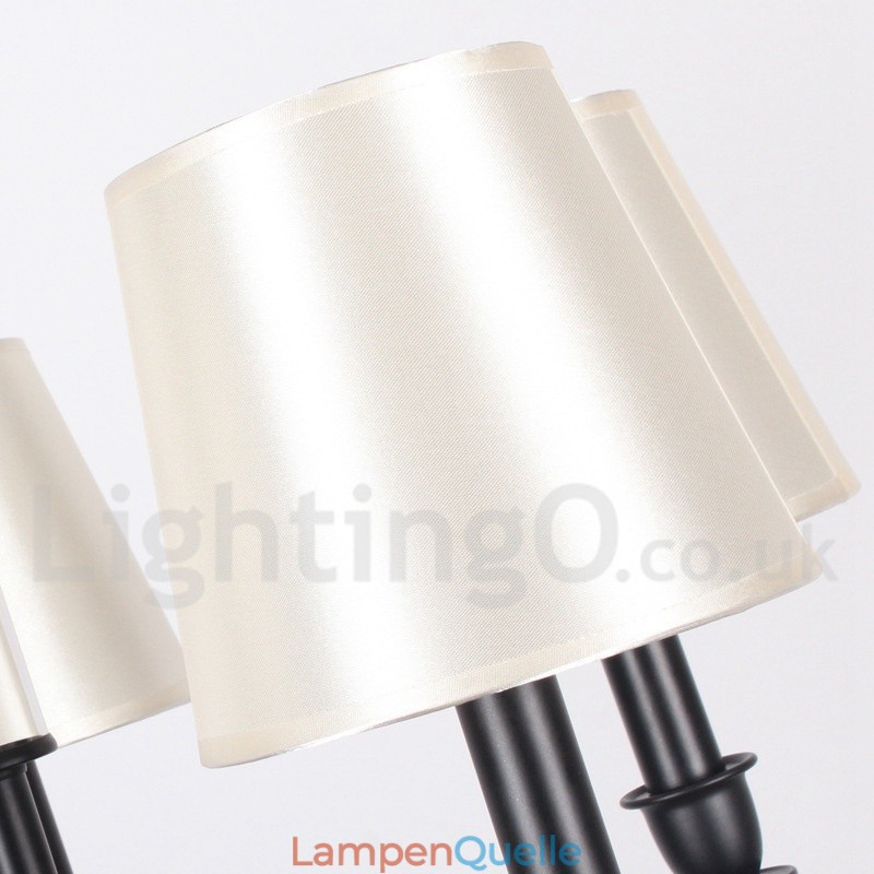 6-flammiger schwarzer Kronleuchter im modernen Retro-Kerzenstil