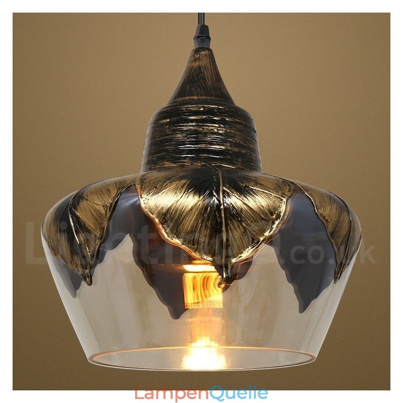 Europäische Retro Glas Pendelleuchte Lounge Pendelleuchte