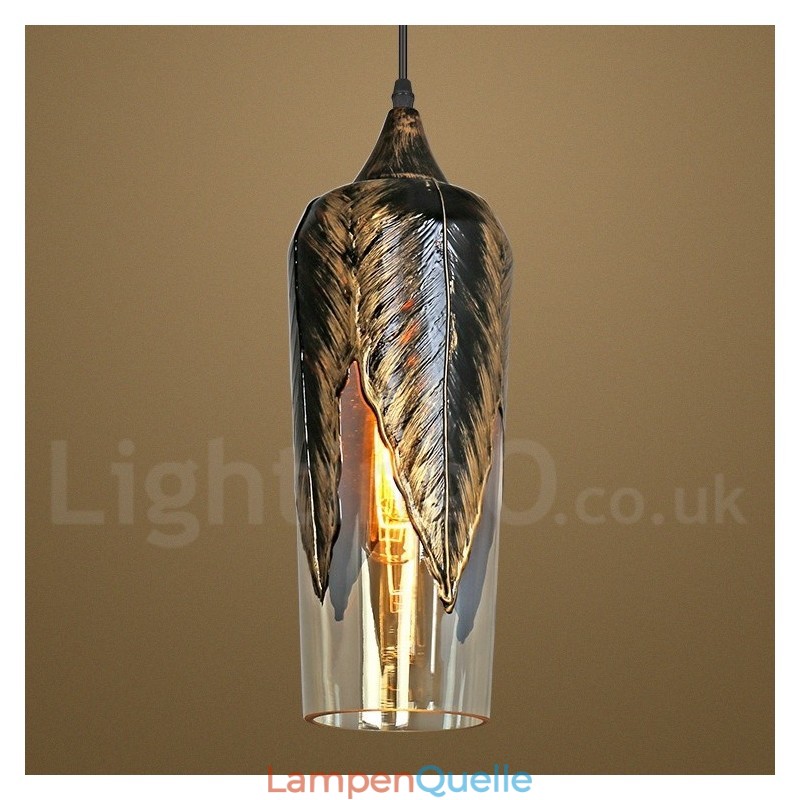 Europäische Retro Glas Pendelleuchte Lounge Pendelleuchte