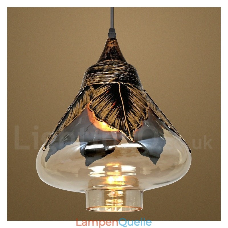Europäische Retro Glas Pendelleuchte Lounge Pendelleuchte