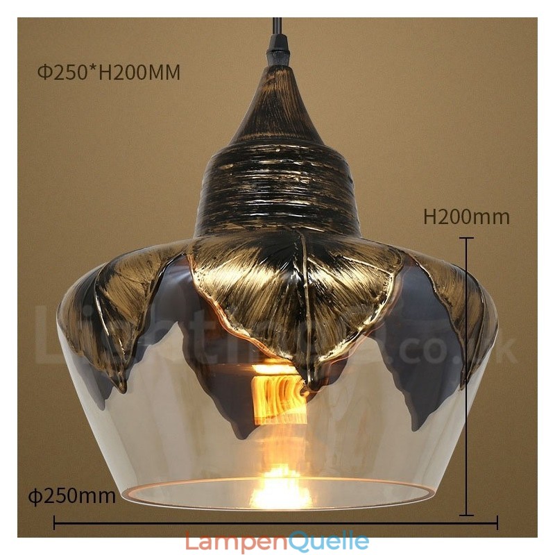 Europäische Retro Glas Pendelleuchte Lounge Pendelleuchte