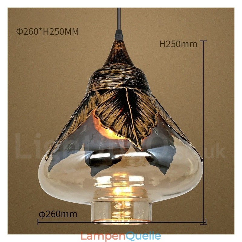 Europäische Retro Glas Pendelleuchte Lounge Pendelleuchte