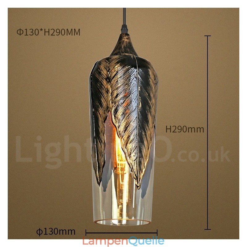 Europäische Retro Glas Pendelleuchte Lounge Pendelleuchte