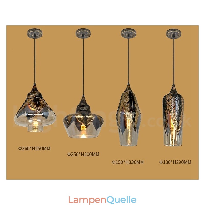 Europäische Retro Glas Pendelleuchte Lounge Pendelleuchte