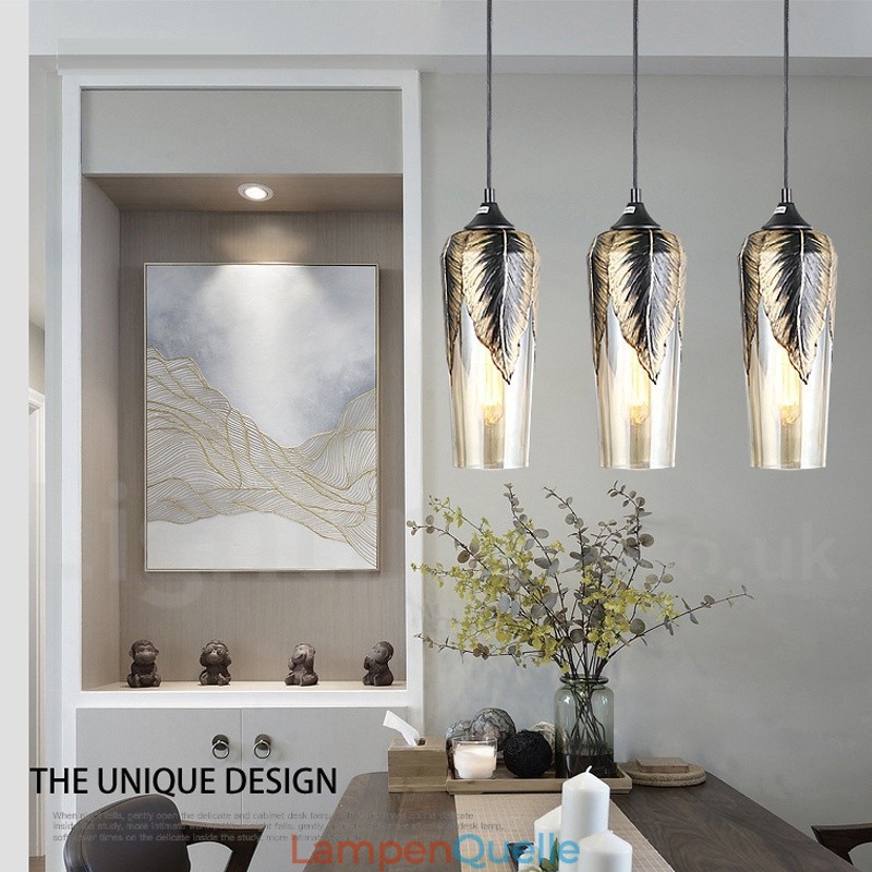 Europäische Retro Glas Pendelleuchte Lounge Pendelleuchte