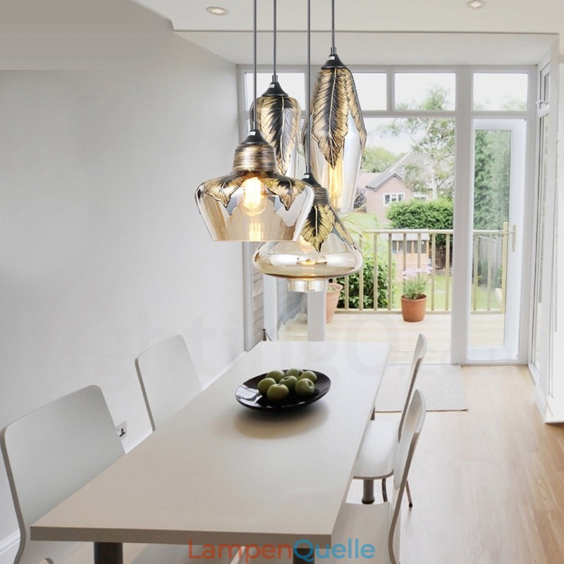 Europäische Retro Glas Pendelleuchte Lounge Pendelleuchte