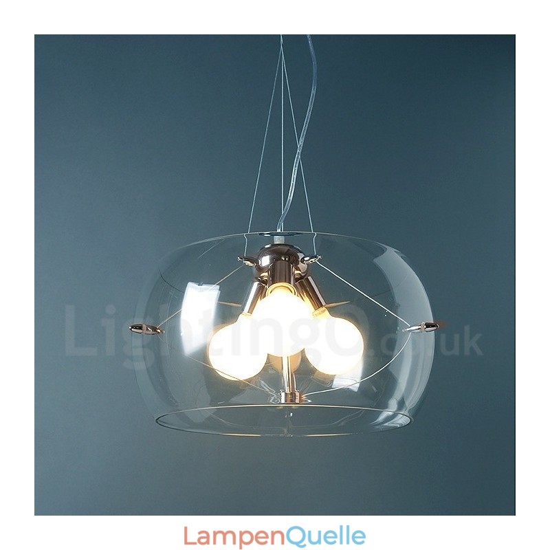 Moderne Pendelleuchte aus Glas mit 3 Lichtern