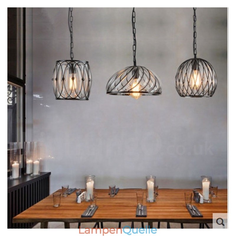 1 Licht Vintage Cafe Glas Pendelleuchte Loft Pendelleuchte