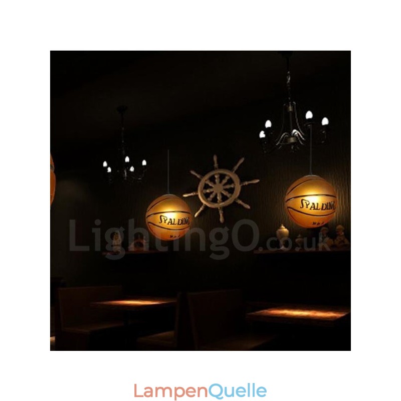 1 Licht Vintage Modern Zeitgenössische Basketball Glasschirm Pendelleuchte