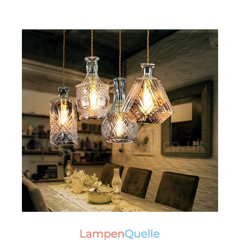 1-flammige rustikale Lodge-Glas-Café-Pendelleuchte
