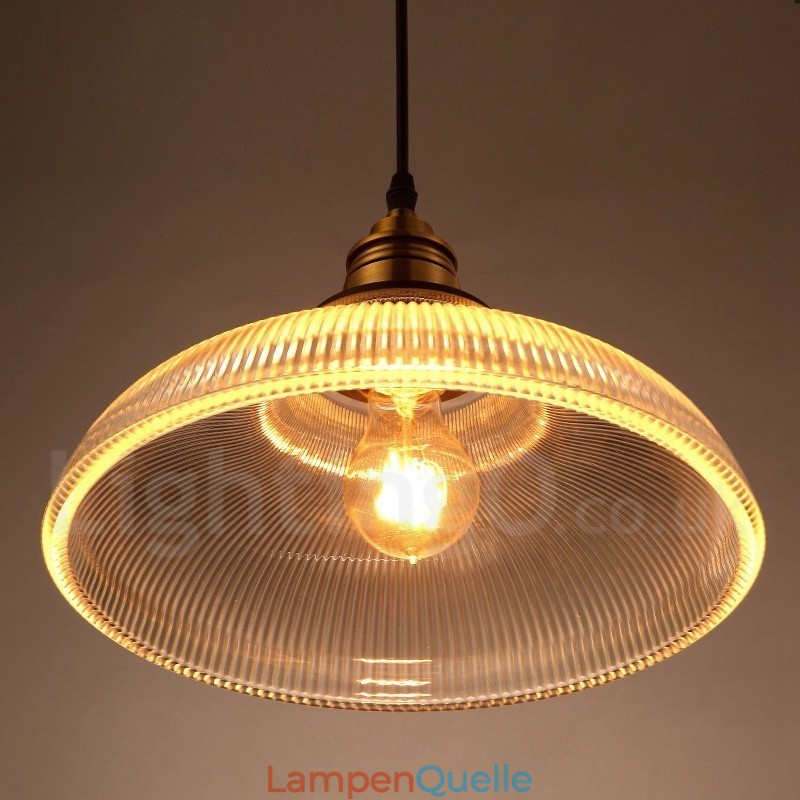 1-flammige Vintage-Pendelleuchte aus Glas