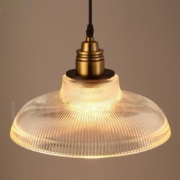 1-flammige Vintage-Pendelleuchte aus Glas
