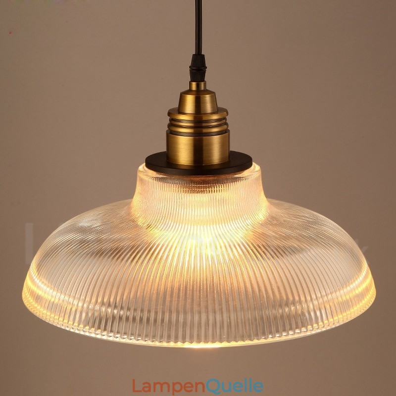 1-flammige Vintage-Pendelleuchte aus Glas
