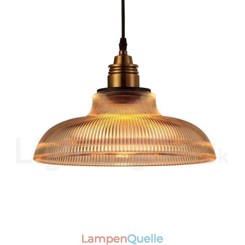 1-flammige Vintage-Pendelleuchte aus Glas