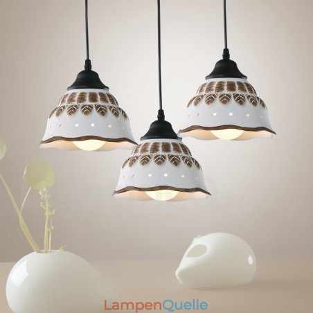 1-flammige, moderne Pendelleuchte mit Keramikschirm 1-flammige, moderne Pendelleuchte mit Keramikschirm